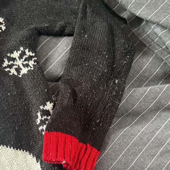 Cozy Black and Red Polar Bear Kids Sweater - Picture 2 of 5